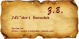 Zádori Benedek névjegykártya